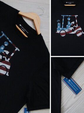 Travis Mathew Flag Flyer Premium Shirt Men's L Black Golf Tee USA New w/ Tags